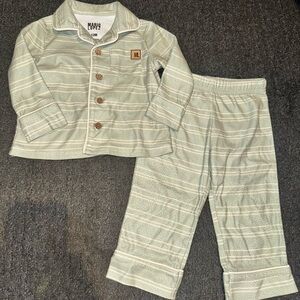 Mario Lopez Kids Pajama Set - Light Green Stripes